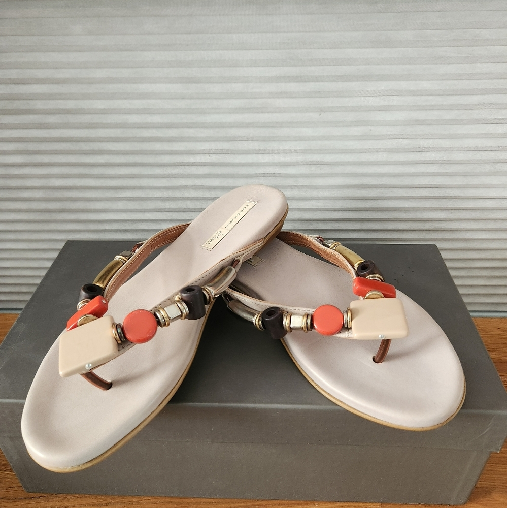 TOSCA BLU LEATHER EMBELISHED SANDALS 6.5 - Picture 7 of 10